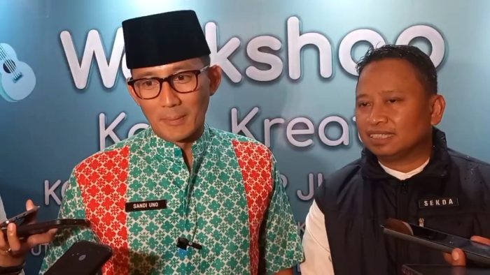 Sandiaga Uno, Hadiri Workshop Peningkatan Inovasi dan Kewirausahaan Kab/Kota Kreatif (KaTa Kreatif) Indonesia di Kota Depok.