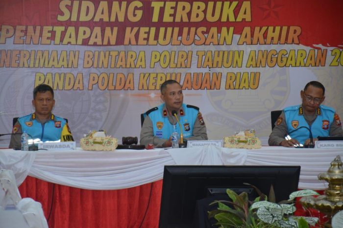 Sidang Terbuka Penetapan Kelulusan Akhir Penerimaan Bintara Polri T.A. 2023 Polda Kepri