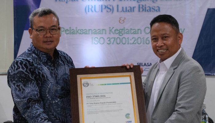 PT. Tirta Asasta Raih ISO 37001:2016 Dan Gelar Sosialisasi Perpipaan.
