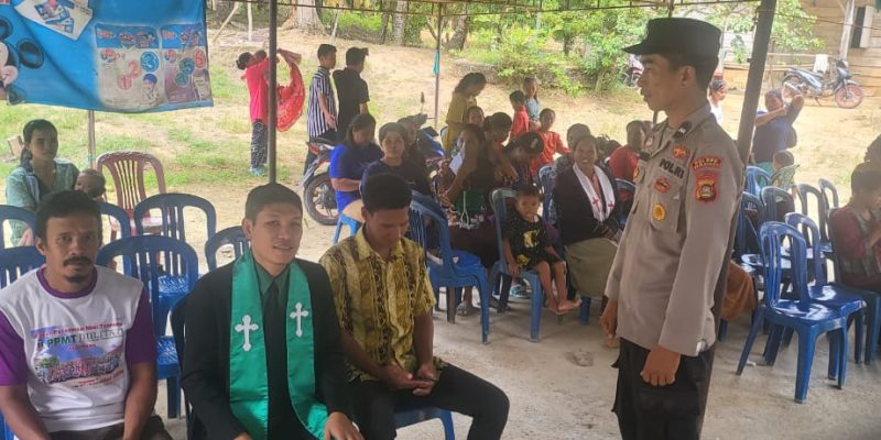 AKP Toman Gultom Kapolsek Karang Jaya Pimpin Pengamanan Minggu Kasih