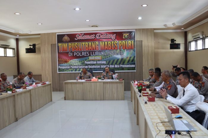 Tim Penelitian Dan Pengembangan Polri Mengunjungi Polres Lubuklinggau