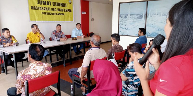 Jumat Curhat,  Polsek Batu Ampar dan Masyarakat Bersinergi dalam Membangun Sitkamtibmas