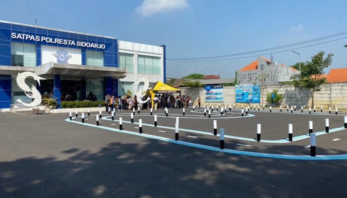 Mapolresta Sidoarjo Resmikan Hapus Zig zag dan Angka 8 Uji Praktek SIM C