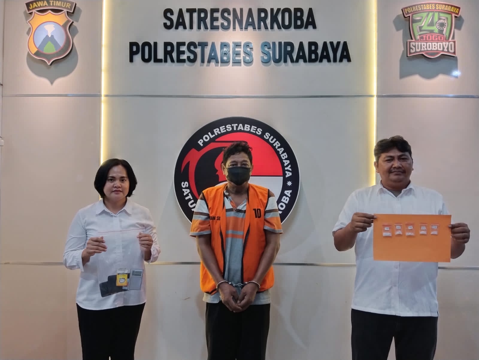 Satresnarkoba Polrestabes Surabaya Berhasil Menangkap Pengedar Sabu