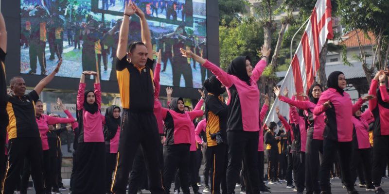 Polrestabes Surabaya gelar Olahraga Bersama Bhayangkari Untuk Peringati Hari Jadi Polwan ke-75