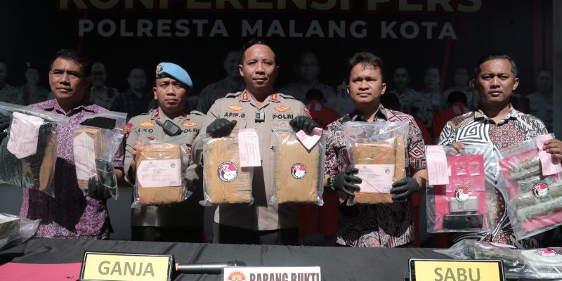 Polresta Malang Kota Kembali Berhasil Gagalkan Peredaran Narkoba,5 Tersangka Diamankan