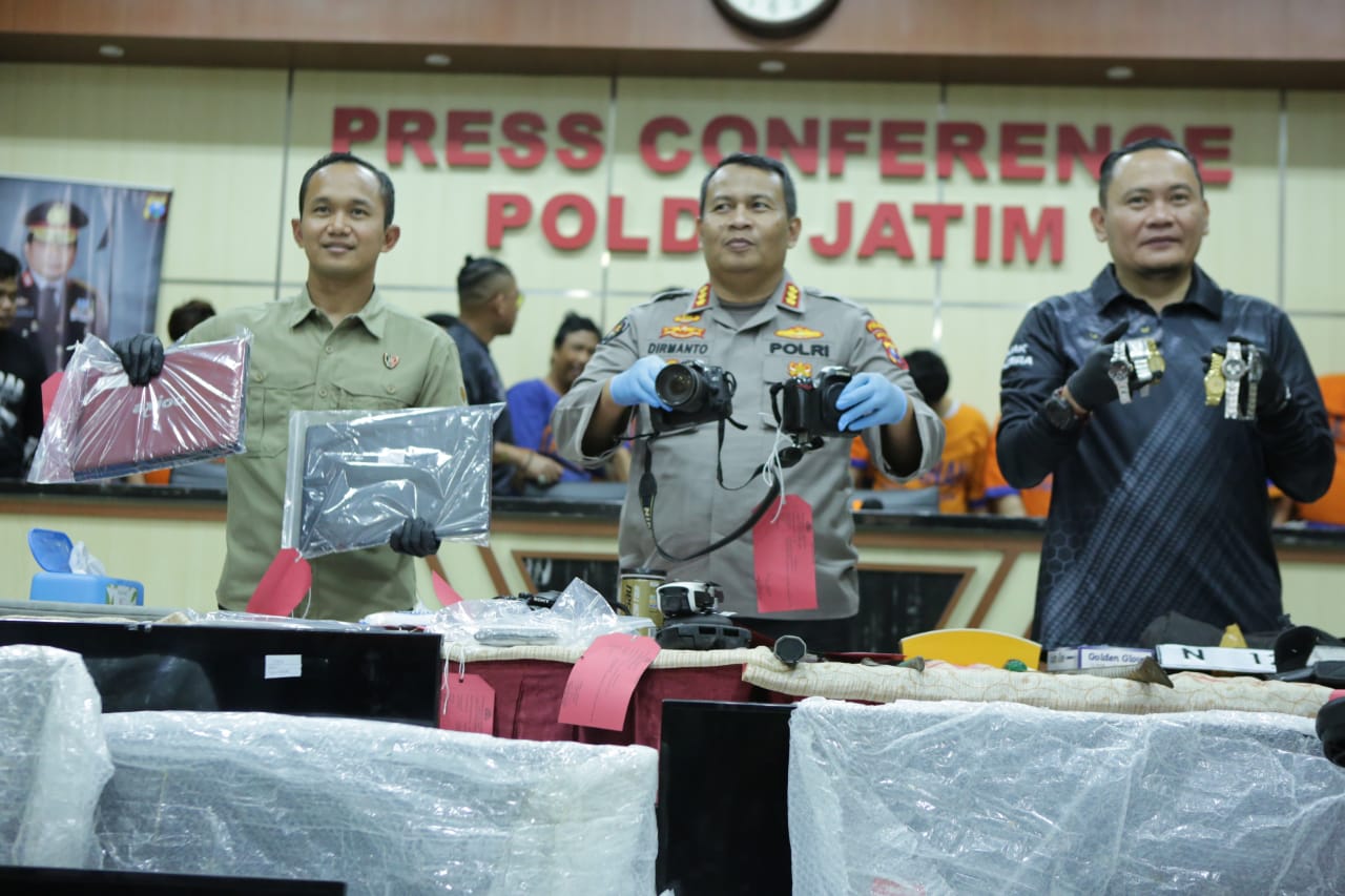 Jajaran Anggota Ditreskrimum Polda Jatim Ungkap Para Kriminal Kejahatan Antar Provinsi