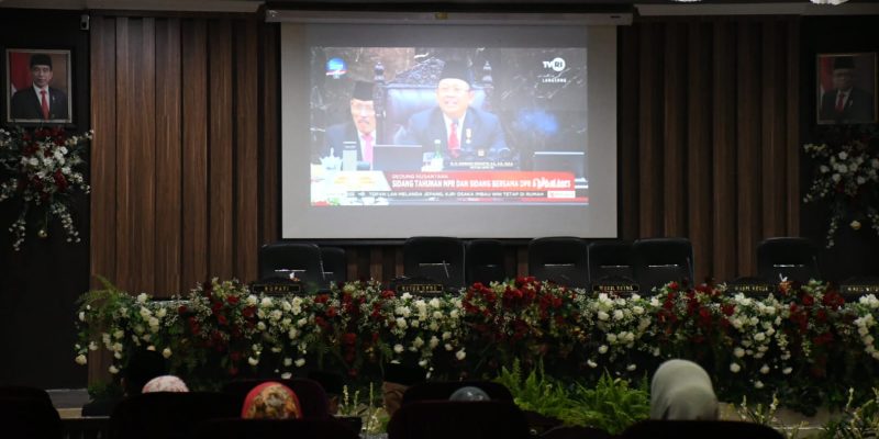 Dandim 0822 Bondowoso Dengarkan Pidato Kenegaraan Presiden Pada HUT Ke-78 Kemerdekaan RI