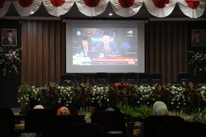 Dandim 0822 Bondowoso Dengarkan Pidato Kenegaraan Presiden Pada HUT Ke-78 Kemerdekaan RI