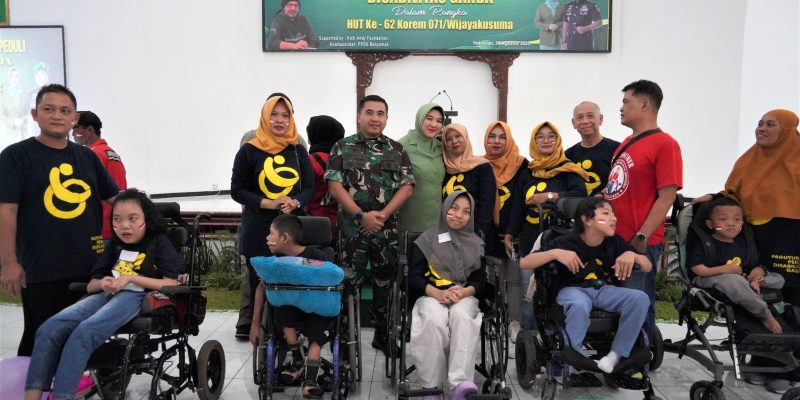 Jelang usia 62 Tahunnya, Korem 071/Wijayakusuma Peduli Disabilitas Ganda.