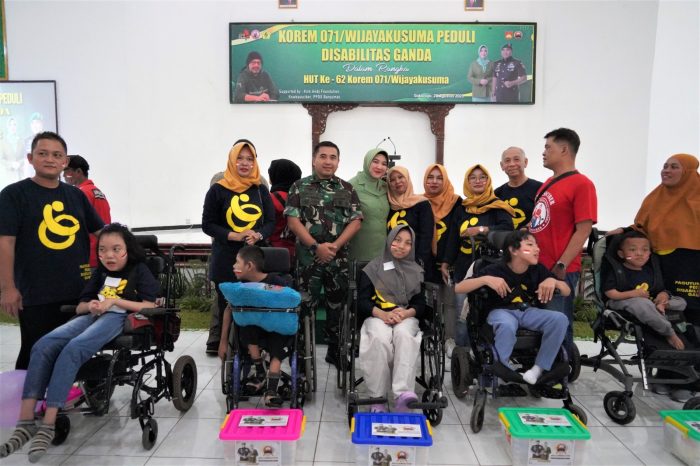 Jelang usia 62 Tahunnya, Korem 071/Wijayakusuma Peduli Disabilitas Ganda.
