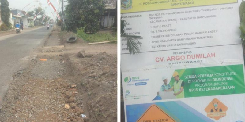 Wow! Ketua LPLH TN Tantang Dinas PUPR Banyuwangi Bongkar Proyek Milik CV Argo Dumilah