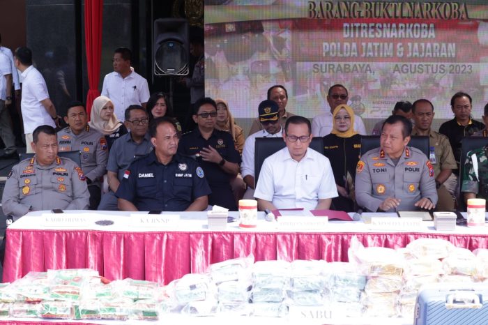 Operasi Tumpas Narkoba 2023, Polda Jatim Berhasil Amankan Tersangka Pengedar Jaringan Antar Pulau dan Provinsi