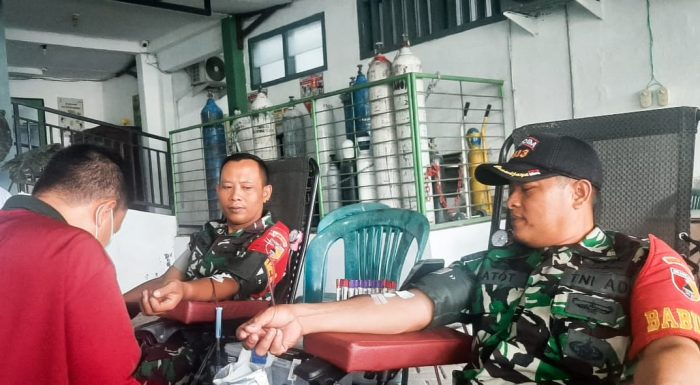 Babinsa Ngraho Bojonegoro ikuti Bakti Sosial Donor Darah