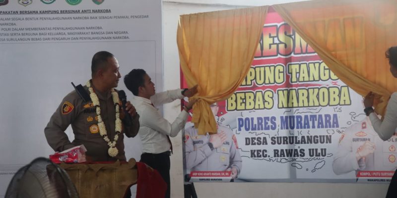AKBP Koko Arianto Wardani, SIK, MH,  Meresmikan Kampung Tangguh Bebas Narkoba Di Desa Surulangun Muratara