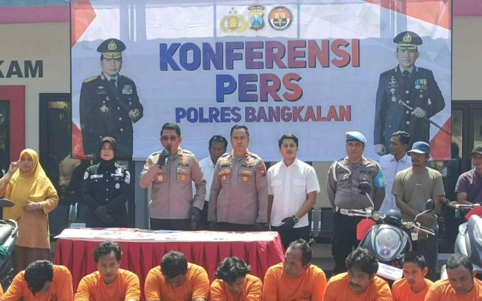 Polres Bangkalan Berhasil Ungkap 10 Kasus dan Mengamkan Puluhan Tersangka Di Periode Bulan Juli 2023