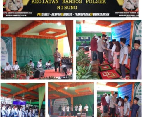 AKP Yundri SH,MH, Memimpin Kegiatan Pengajian dan Bansos Santunan Kepada  Anak  Yatim Piatu oleh Polsek Nibung