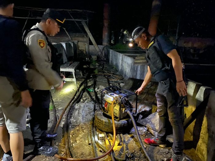 Polres Musi Rawas Utara Berhasil Menindak Tempat Penyulingan Minyak Ilegal di Desa Pantai