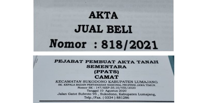 Akta Jual Beli Bermasalah, Diduga Kades Sumberejo Ikut Menikmati Hasil Jual Beli
