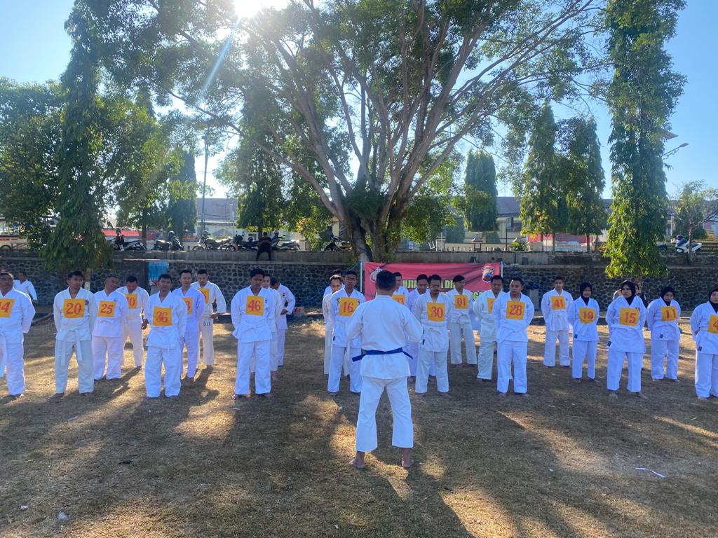 Puluhan Personil Polres Pekalongan Ikuti Tes Beladiri Polri