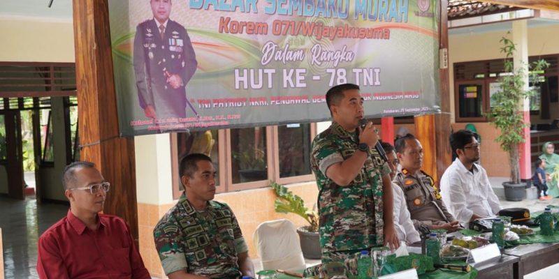 Ringankan Kebutuhan Pokok Masyarakat, Korem Wijayakusuma Gelar Bazar Sembako Murah