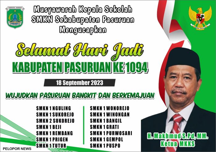 MKKS SMKN Se-Kabupaten Pasuruan Mengucapkan Selamat Hari Jadi Kabupaten Pasuruan Ke-1094