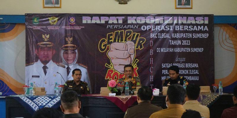 Rakor Bersama Bea Cukai, Satpol PP Sumenep Tangani Serius Peredaran Rokok Ilegal di Kabupaten Sumenep