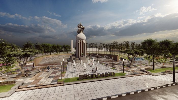 Gus Muhdlor Revitalisasi Alun-alun Sidoarjo, Bangun Taman Air Mancur