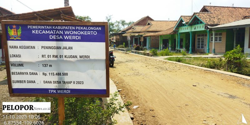 Proyek Peninggian Jalan di Desa Werdi Diduga Diborongkan