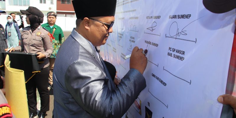 Komitmen Jaga Keamanan Kamtibmas, Polres Sumenep Gelar Apel Deklarasi Pemilu Damai