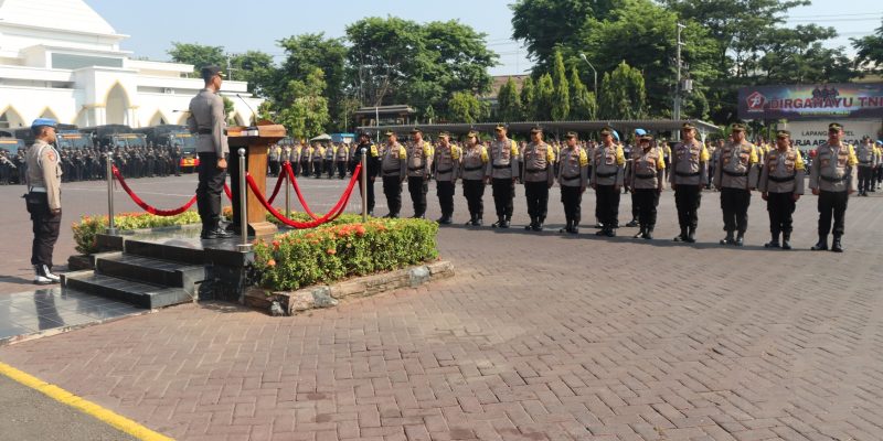 Amankan Pilkades Serentak 2023, Polres Pasuruan Gelar Apel Pergeseran Pasukan