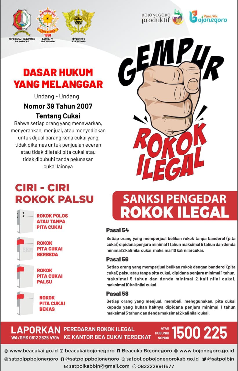 Pemkab Bojonegoro Gempur Rokok Ilegal