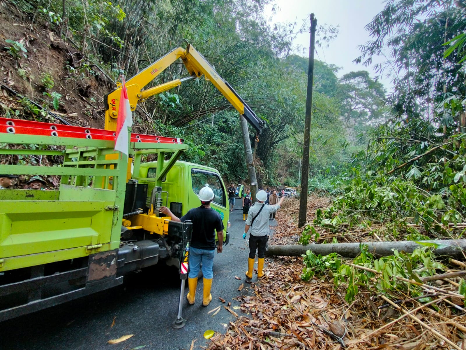 Pohon Tumbang, Arus Lalu lintas Lebakbarang – Karanganyar Tertutup