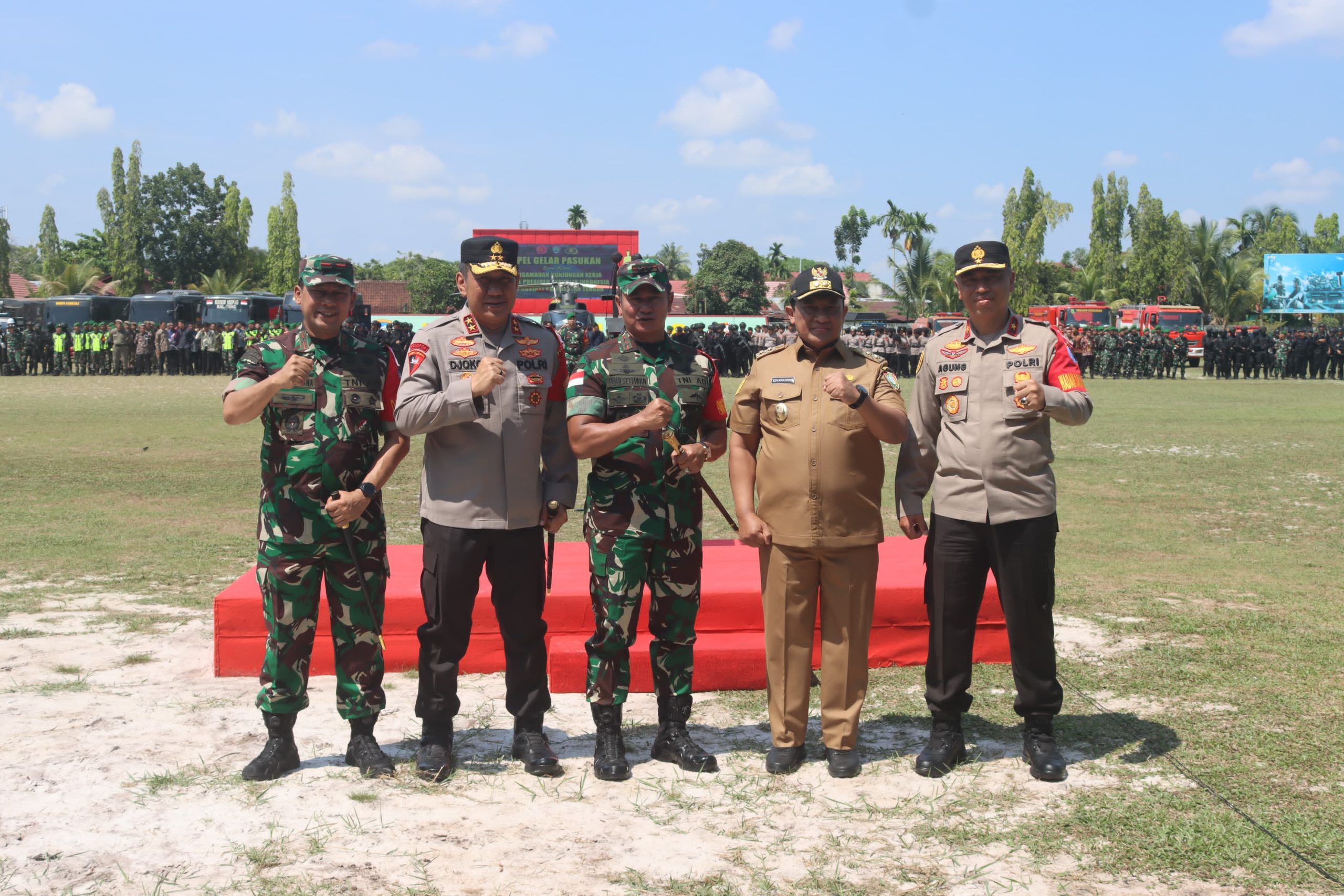 Kapolda Kalteng Hadiri Apel Gelar Pasukan Kunker Wakil Presiden di Bumi Tambun Bungai