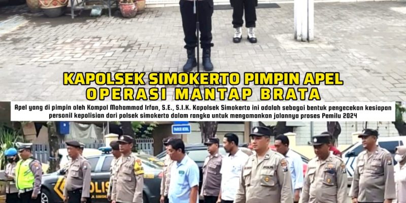 Kapolsek Simokerto Kompol Moh Irfan Pimpin Apel Operasi Mantap Brata 2023