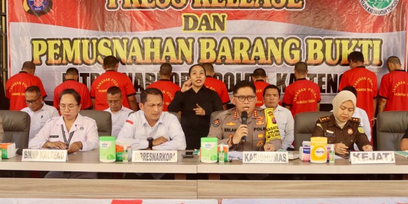 Polda Kalteng Musnahkan 1 Kg Sabu Hasil Pengungkapan Selama 2 Bulan
