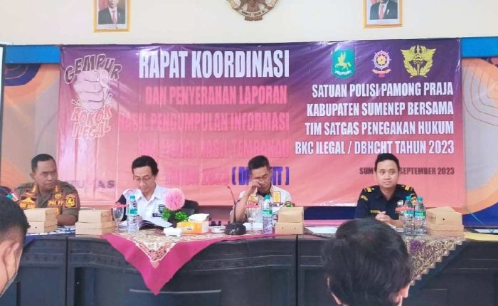 Rapatkan Barisan Musnakan Rokok Ilegal, Satpol PP Sumenep dan Bea Cukai Madura Gelar Rapat Koordinasi