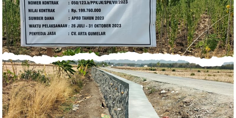 Plank Informasi Proyek Pembangunan Dinding Penahan Tanah Jalan Kalen – Jatipayak Tak Ada Volumenya