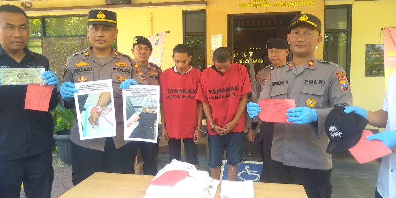 Polsek Mulyorejo Polrestabes Surabaya Berhasil Menangkap 2 Tersangka Begal Yang Lukai Korban Di Dharma Husada Surabaya