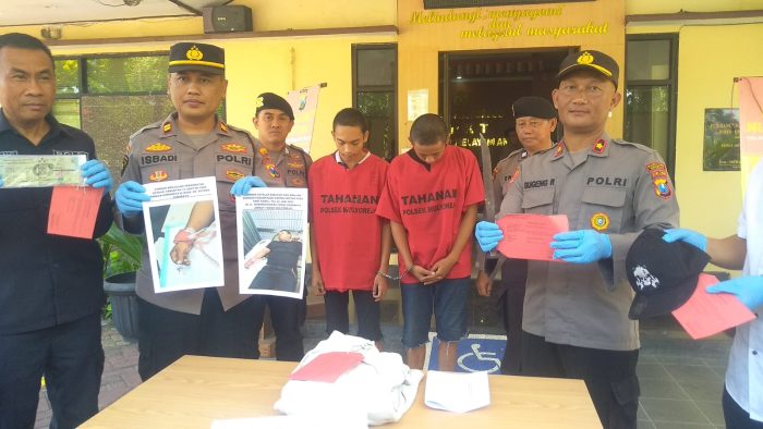 Polsek Mulyorejo Polrestabes Surabaya Berhasil Menangkap 2 Tersangka Begal Yang Lukai Korban Di Dharma Husada Surabaya