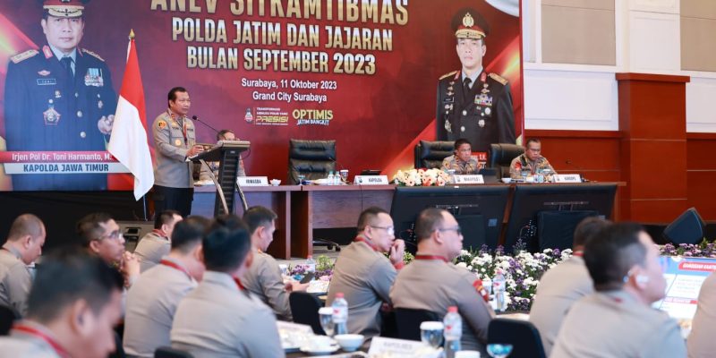 Kapolda Jatim Pimpin Anev Sitkamtibmas dan Kesiapan Pemilu 2024