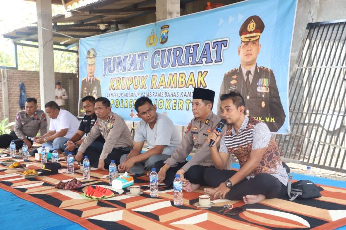 Polres Mojokerto Minta Warga Tidak Takut Melapor Ke Polisi Lewat Kegiatan Jum’at Curhat