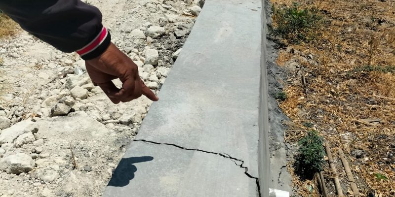 Baru Dibangun, Pembangunan TPT Desa Kedungbanjar Sudah Banyak Yang Retak Beberapa Titik