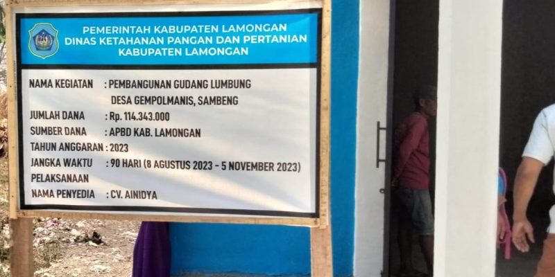 Timbulkan Kecurigaan Bangunan Gudang Lumbung, Terpampang Papan Nama Tanpa Volume Proyek Dinas Pertanian