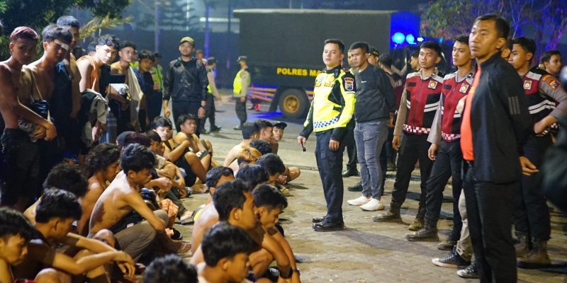 Polres Malang Amankan Pulihan Remaja yang Terjaring Razia Balap Liar