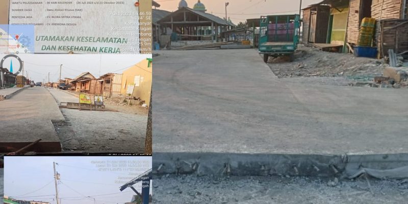 Diduga Pembangunan Jalan Produksi Dan Drainase Jalan Lingkungan TPI Karanganyar, Molor Dalam Pengerjaanya