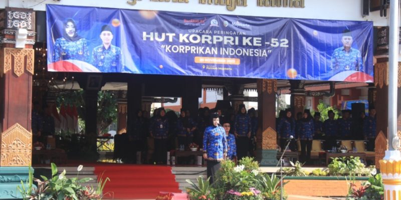 Upacara Peringatan HUT Korpri Ke 52, Momentum Pemkab Mojokerto Tingkatkan Persatuan Hingga Kinerja Pelayanan