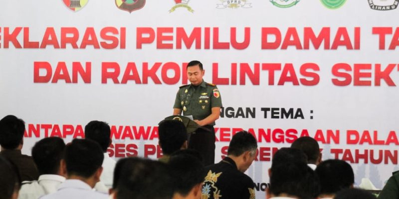 Wujudkan Pesta Demokrasi Yang Aman Dan Berintegritas, Kodim Bojonegoro Gelar Deklarasi Pemilu Damai