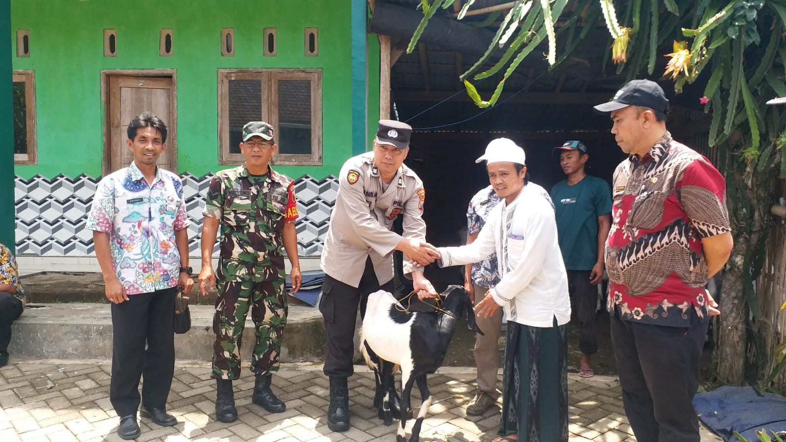 Babinsa Sertu Mulyono Dampingi Penyaluran Bantuan Ternak Kambing
