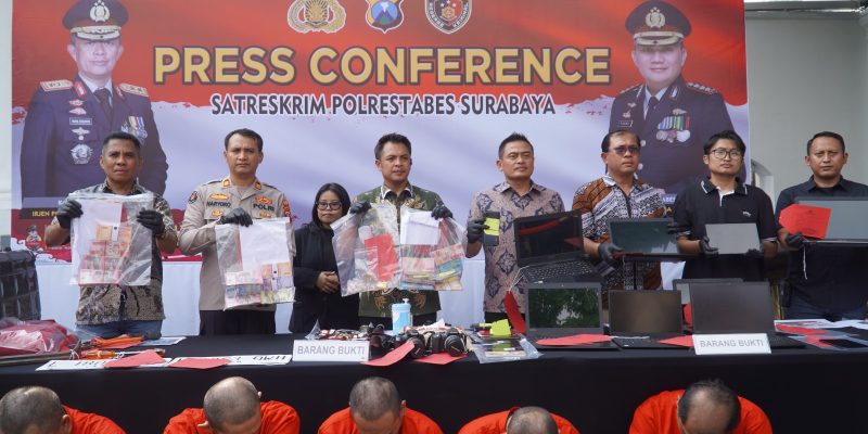 Polrestabes Surabaya Berhasil Ungkap Kasus Pembobol Perumahan Elite Di Surabaya, 5 Tersangka Di Amankan